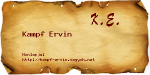 Kampf Ervin névjegykártya